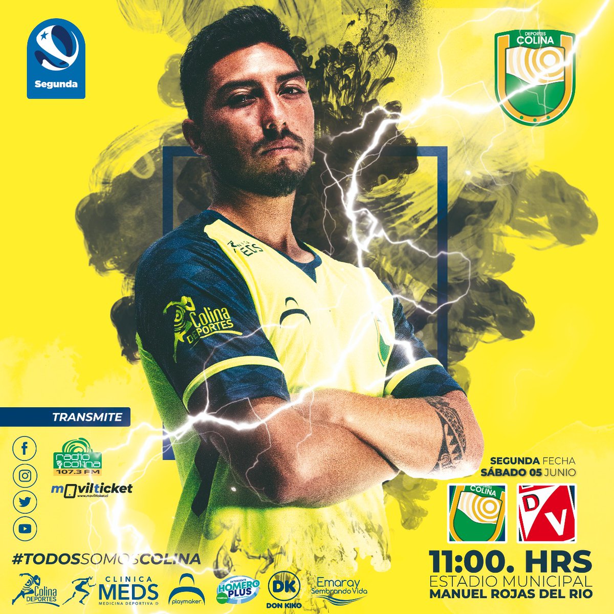 MuniColina's tweet image. #DeportesColina
@ColinaSadp vuelve a la localía en la segunda fecha del campeonato de @2division_cl, enfrentando este sábado 5 de junio a @depvaldivia desde las 11 horas, en el estadio Manuel Rojas del Río. Transmite @RadioColinaFM y @Movilticket_cl.
@mario_olavarria