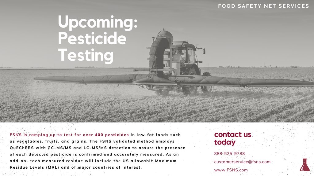 FSNSLABS's tweet image. Coming Soon: Pesticide Testing at FSNS! 
#PesticideTesting #FoodSafetyTesting #FoodSafety