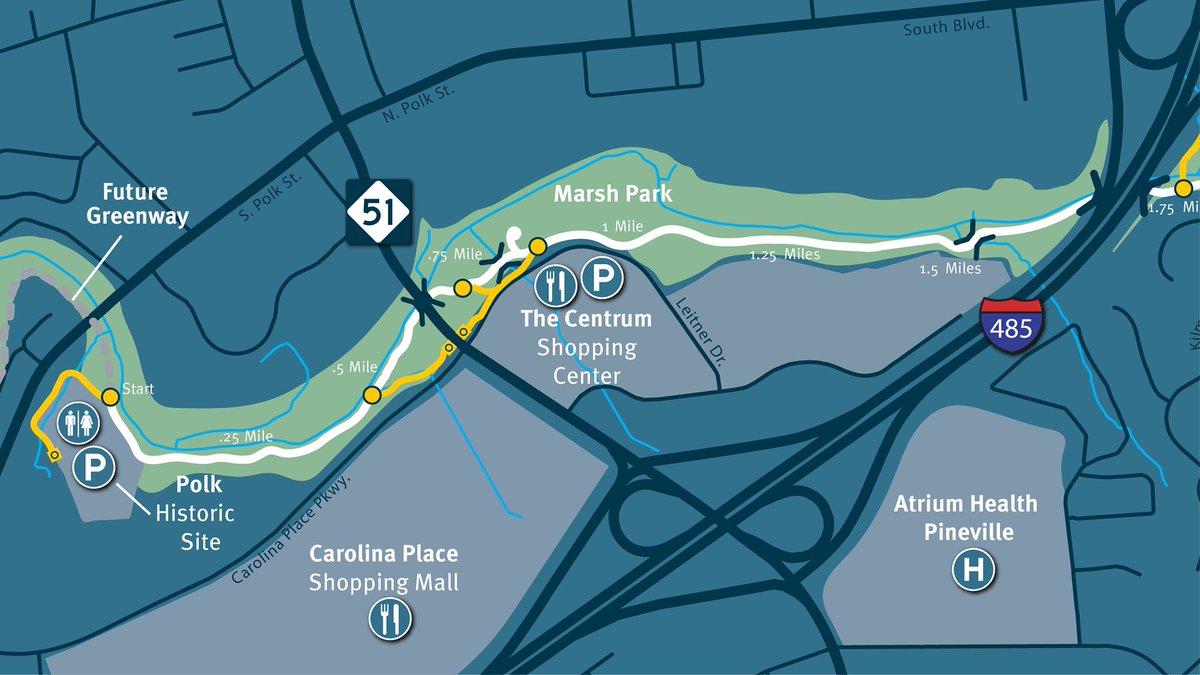 JoeBrunoWSOC9's tweet photo. The I-485 to Polk segment of the XCLT Trail is now open. Adds 1.8 miles to the Cross Charlotte Trail #CLTCC @wsoctv https://t.co/oO0hlN06bn