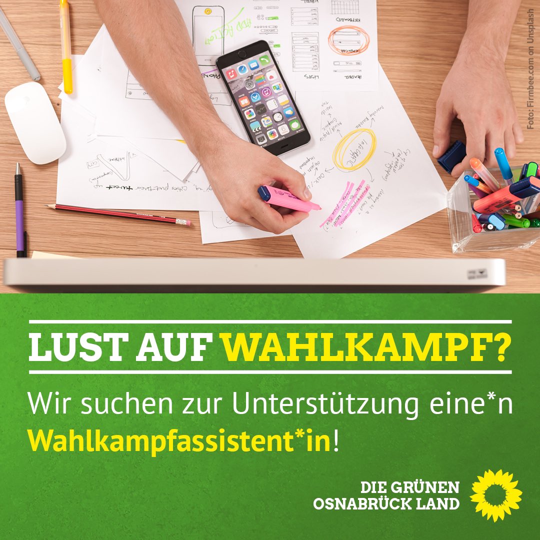 Du hast Lust die nächsten Monate mit uns im Team beruflich (Bundestags-) Wahlkampf zu machen? Klasse, dann haben wir genau das richtige Jobangebot für dich! 🌻 #AllesIstDrin 

Mehr Informationen auf unserer Website unter: gruene-os-landkreis.de/jobs