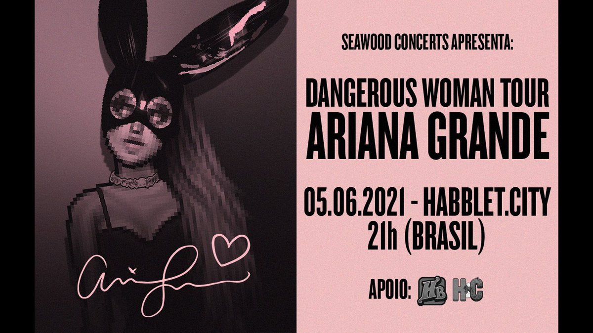 Kinushhbt's tweet image. Estou feliz 🥰🎉😱
Fui convidada pro VIP do Dangerous Woman Tour da VISA Oficial @HabSeawood que estreará neste sábado (05), as 21h00BR. 🌛

Eu já estou ansiosa demais aqui, meu Deus! ♥️ #Seawood #HabbletCreate 

Apoiadores: @Habbletcreate @rhhabblet