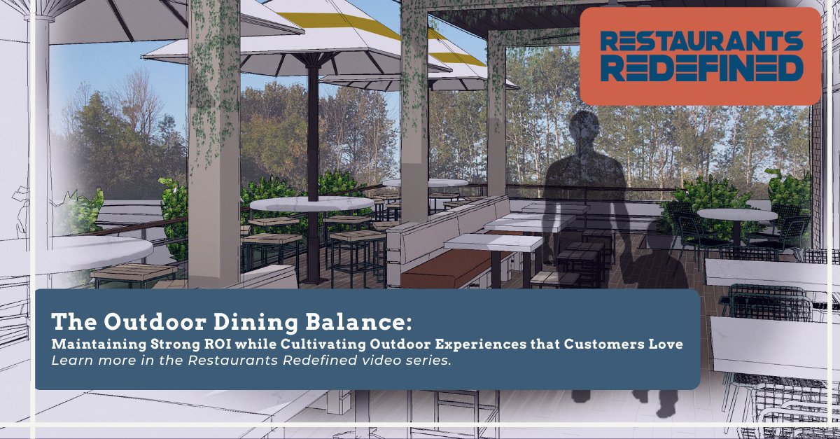 starrdesignteam's tweet photo. Cultivating outdoor dining experiences that many customers have grown to love while maintaining a strong ROI is a delicate balance. Learn this and more in the Restaurants Redefined video series. https://t.co/Ee50Yv8hcb https://t.co/ra4IzKJvmQ