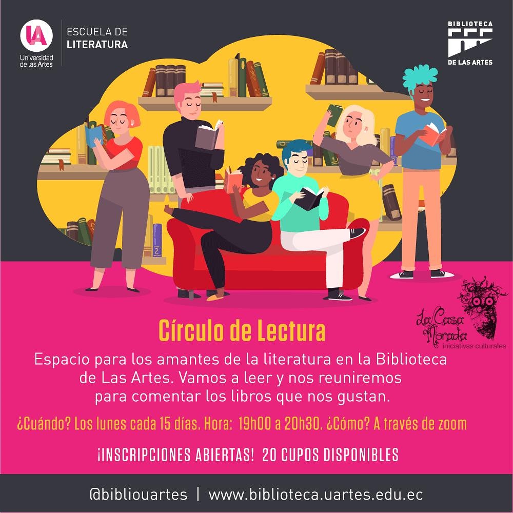 LiteUArtes's tweet photo. #EscueladeLiteratura #BibliotecaUartes #UArtes

Un espacio para los amantes de la literatura en la Biblioteca de las Artes.

Los lunes cada 15 días
Hora: 19h00 a 20h30
A través de Zoom.

¡Inscripciones abiertas! 
👇
https://t.co/1HVOlOsuLj https://t.co/umirJ6fn6z