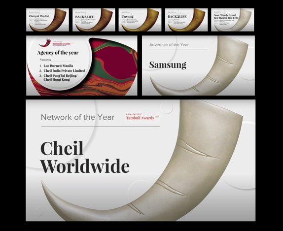 e1even5ive's tweet photo. #awesome just turned to #epic
Super proud of our #APAC team Cheil Worldwide
No.2 No.3 #agencyoftheyear #2021 Asia Pacific Tambuli Awards #networkoftheyear⚡️⚡️⚡️
And congrats to #Samsung #advertiseroftheyear #networkbuiltfornow #mobilecreative #thisstuffmatters https://t.co/4MaBlvhLDd