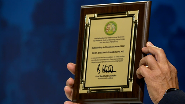 ESPGHANSociety's tweet photo. Congratulations to Stefano Guandalino who wins the FISPGHAN Outstanding Achievement Award! We extend our gratitude to Stefano for all his hard work and dedication - well done! #WCPGHAN21 https://t.co/PyGPdK2NlT