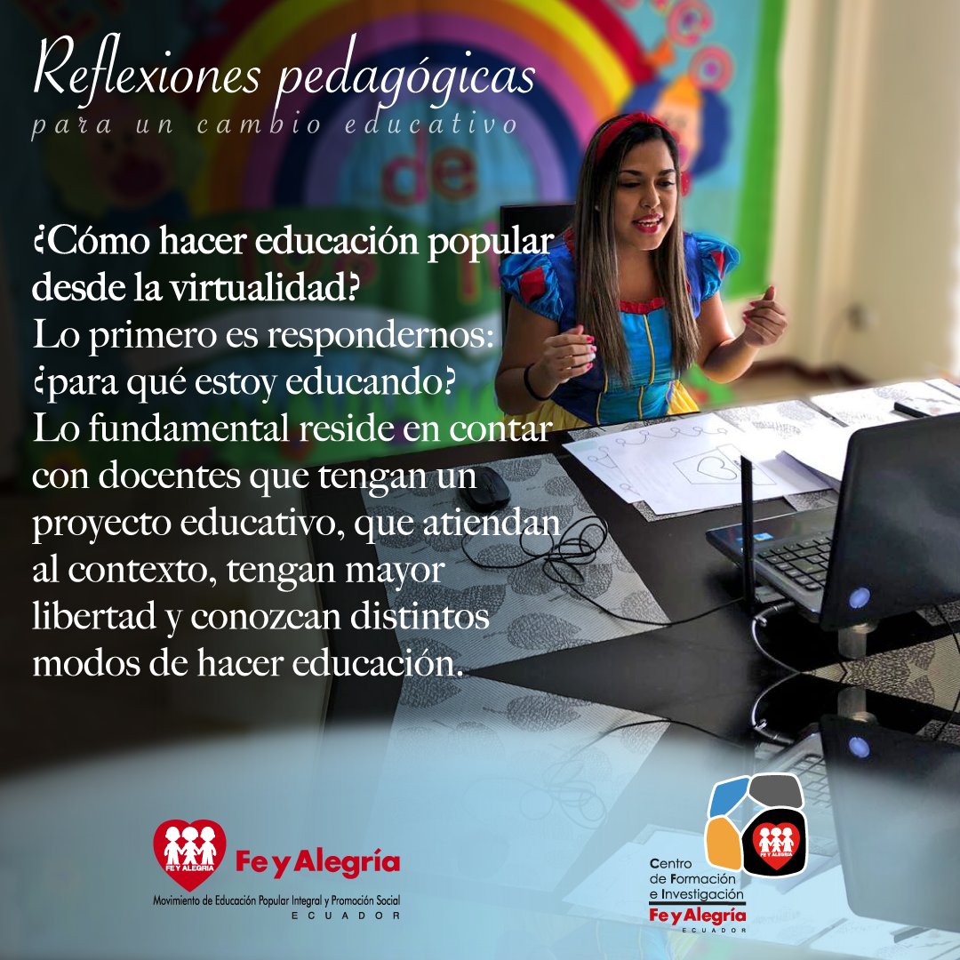 cfifyaec's tweet photo. Reflexiones pedagógicas para un cambio educativo @fyaecuador https://t.co/198ub3BAnU