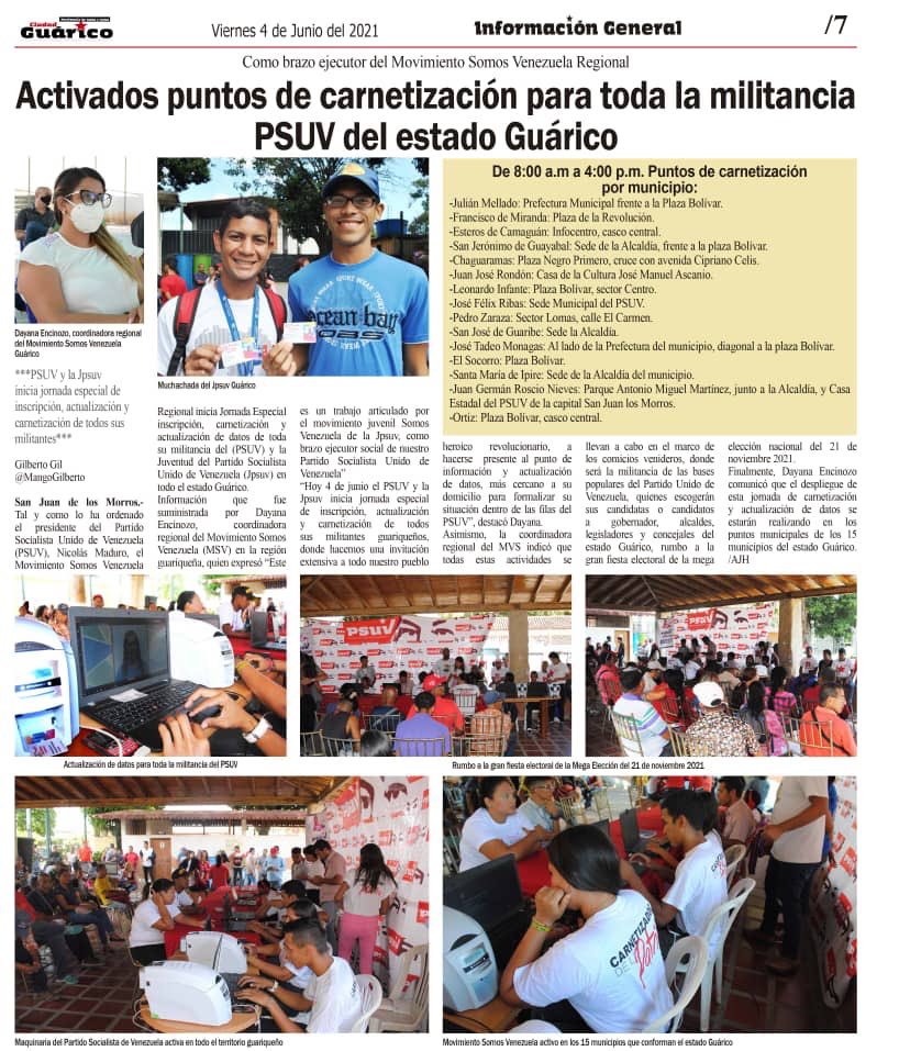 #InfoGeneral📰 Activados puntos de carnetización para toda la militancia PSUV del Estado Guárico 🔴

#MuralesBicentenarios 
#EnCuerpoYAlmaPorGuárico