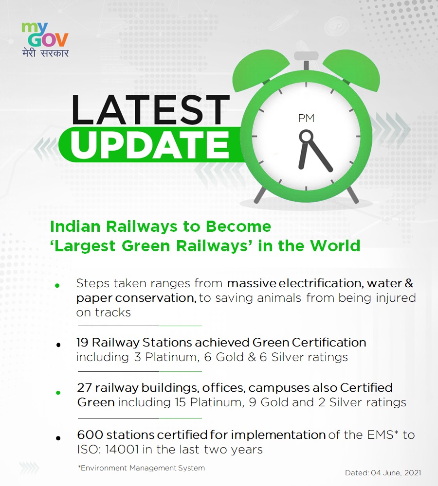 Greening of India's railway network on track