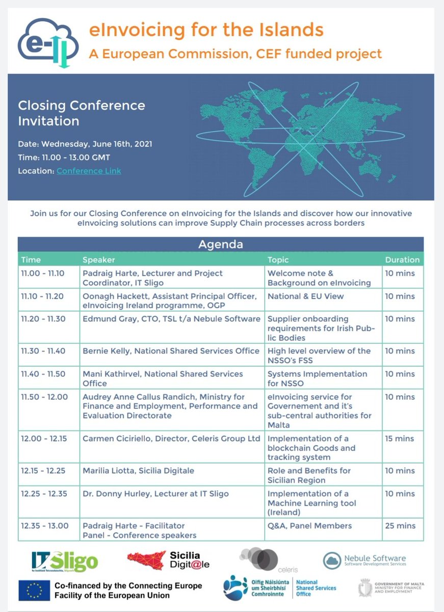 DeclanMCCK's tweet photo. This is a great example of EU collaboration and innovative 
#eInvoicing solutions to improve Supply Chain processes. 
@procurement_ie #eInvoicingIreland delighted to speak at this on 16June;
@ITSligo https://t.co/rogfaE3Kj2 https://t.co/VXpl7ms0fP