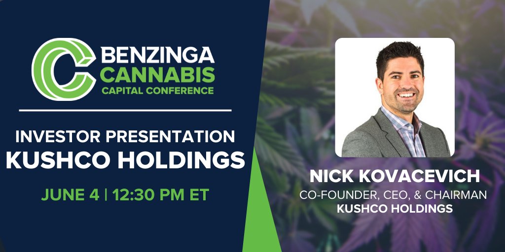 Tune in TODAY @ 12:30pm ET / 9:30am PT to the <a href="/Benzinga/">Benzinga</a> #Cannabis Capital Conference where #KushCo CEO <a href="/nickkovacevich/">Nick Kovacevich</a> speaks on the business, our merger with Greenlane $GNLN, and other emerging industry trends. 

Hope to see you there: benzinga.com/events/cannabi… #investors $KSHB