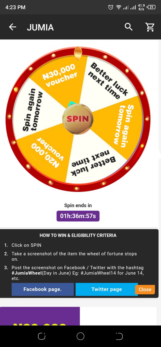 ChikekaJ's tweet photo. Hey jumia, 30,000 voucher #JumiaWheel (June 4) https://t.co/QMg24WJudX