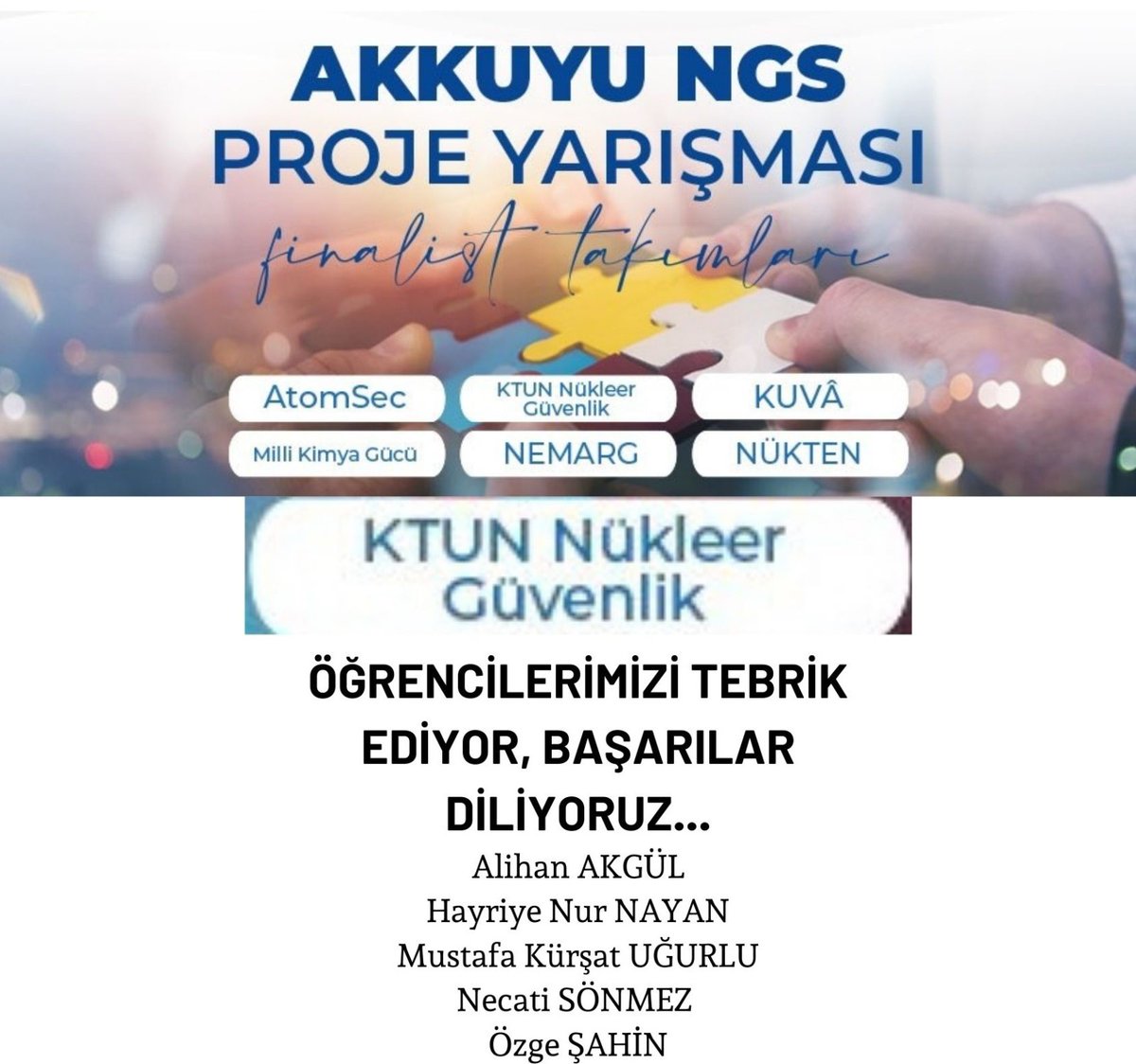 <a href="/yetenekapisi/">Yetenek Kapısı</a> <a href="/BaburOzcelik/">Prof. Dr. Babür Özçelik</a> <a href="/KTUNEDU/">Konya Teknik Üniversitesi (KTÜN)</a> <a href="/AKKUYUNGSAS/">AKKUYU NÜKLEER ANONİM ŞİRKETİ</a> <a href="/akglalhn/">Alihan Akgül</a> <a href="/hayriyenurnayan/">Hayriye Nur NAYAN</a> <a href="/kursatugurlu_/">Mustafa Kürşat UĞURLU</a> <a href="/necatisonmez_/">Necati Sönmez</a> @ozgelps