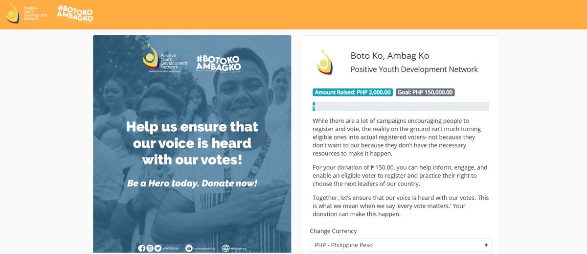 GivingHero's tweet photo. Support @PYDNOfficial in ensuring that our voices are heard with our votes. We #GiveBetter with #GiveLink

https://t.co/sxPJ4ZQcoH https://t.co/VreEke0KJi