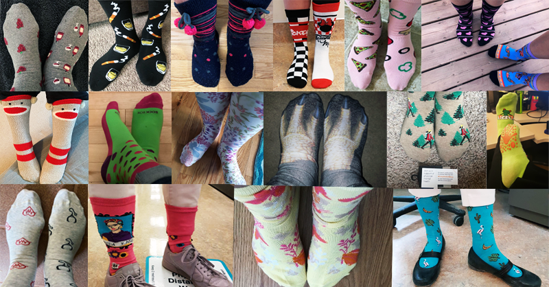 Albertadoctors's tweet photo. We're wearing our best socks today for Alberta's physicians. Thank you for all that you do! 
Take care of yourselves and look out for each other. Reach out to us, anytime: 1-877-767-4637 
#AMAPFSP #MentalHealthIsHealth  #BreakTheStigma #CrazySocks4Docs https://t.co/HJImC8p8gN