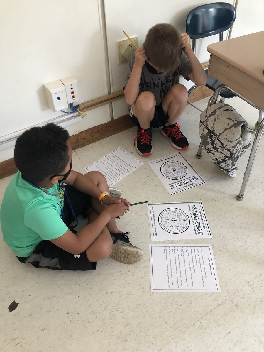 MrsGreco3's tweet photo. Mrs. Rose returned for another lesson. We discussed the size of a problem. We read “Willow Pond” and examined kelso’s choice wheel. @EHElementary https://t.co/8nk1rFuoQ8