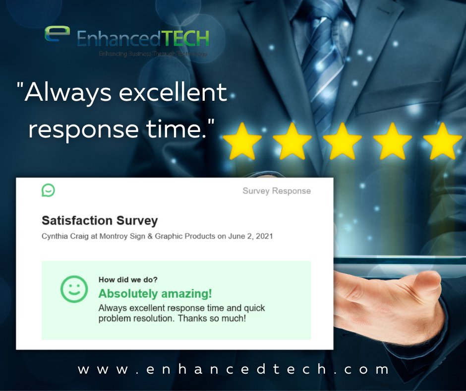 enhanced_tech's tweet image. We love getting positive feedback from our customers! 
Happy Friday indeed! 

#friday #customerservice #Technology #Infotech