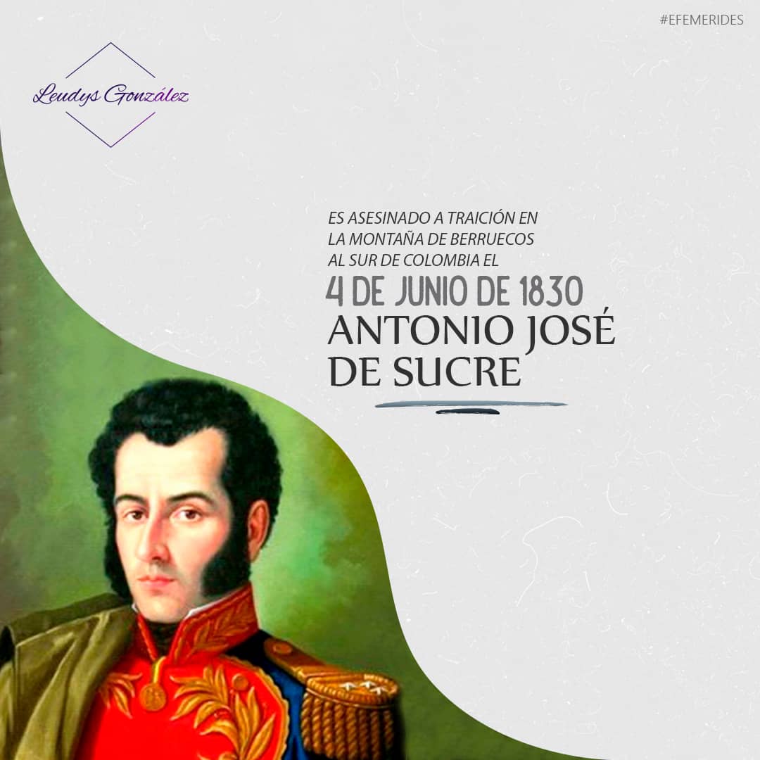 leudysgonzalez's tweet photo. El #4Jun de 1830 es asesinado en Berruecos, cuando regresaba al encuentro con su familia en Quito, el Gran Mariscal de Ayacucho, Antonio José de Sucre. Tenía solo 35 años, el soldado más leal al Libertador y uno de los principales héroes de la independencia. #MuralesBicentenarios https://t.co/scCNAdrOpv
