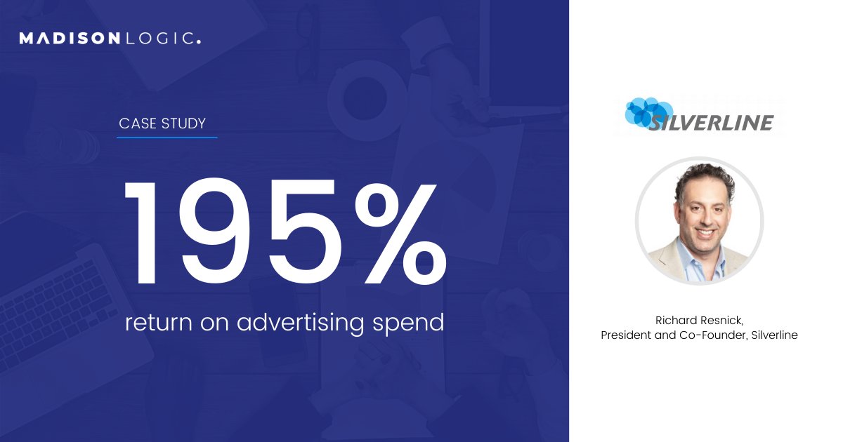 Silverline Generates 195% Return on Advertising Spend with Madison Logic. 

Download the full case study now: bit.ly/2pxl6fY

#ROI #ROAS #casestudy #martech
