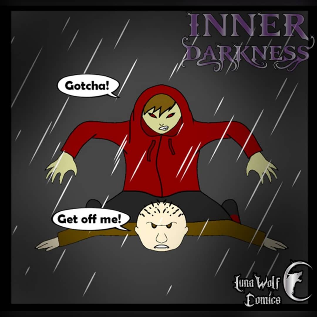 LunaWolfComics's tweet photo. Dark Jake gets the upper hand on Donnie, leader of the bullies. Donnie proves to be all bark and no bite. As Dark Jake gets distracted with his scratching frenzy, what will happen with the other two bullies, Darryl and Derrick?
#darkcomic #webcomic #webtoon #fantasy #indiecomic https://t.co/x9s1o6bzwX