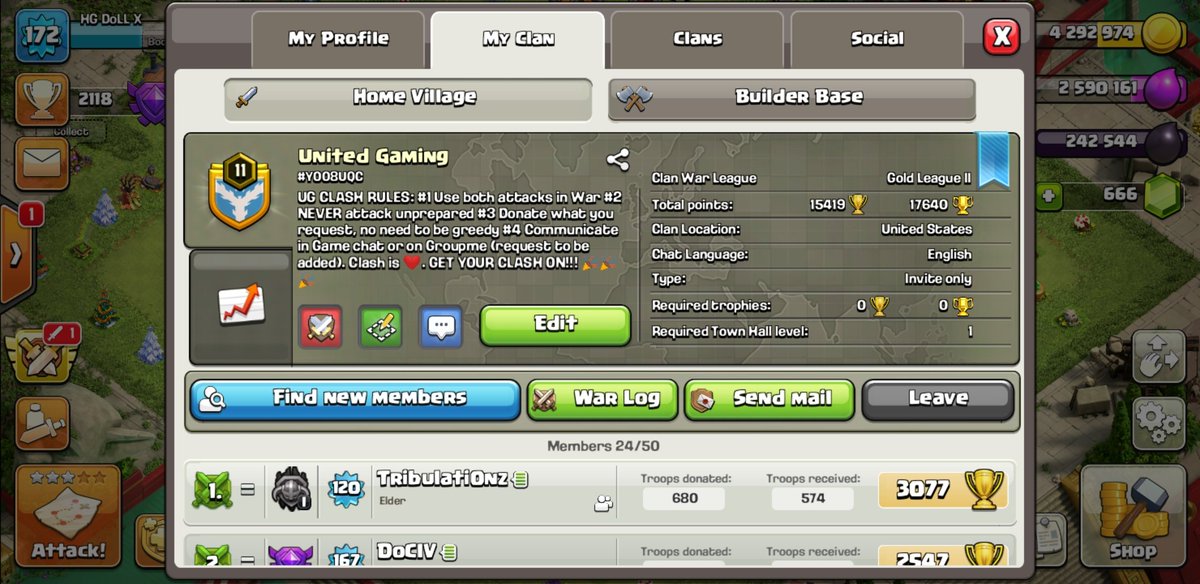 DoLL8027's tweet image. Looking for some active war Clash of Clanners! Come join!  #ClashOfClans #recruiting101 #Clash #ClanWars  @UG_COMM @ClashofClans @ClashMini