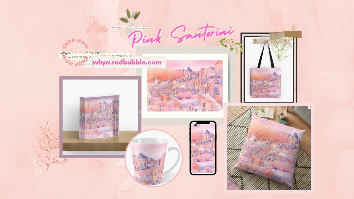 LeafbearStudio's tweet photo. Pink Santorini is now available on @redbubble
#whya #leafbear #artprints #totebag #mugs #phonecase #floorpillow #watercolor #painting #merchs #santorini https://t.co/OUPMtiMJFK