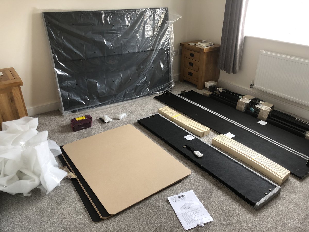 Gorgan37's tweet photo. Anyone else order a bed online not realising it was self assembly!!
It’s taken me over an hour to unpackaged it so far 🤣🤣🤣 https://t.co/41cSwWWlwe