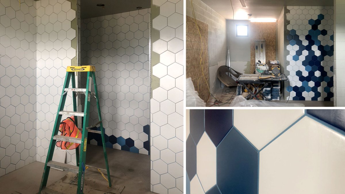 zgroup_arch's tweet photo. 🏗️ #Construction Update - The exterior of #ArbaneyPool is in progress, while the #interior spaces. The #bathroom #renovations will feature #contemporary hexagon #tiles along the walls &amp; in the #showers. #architects #publicpool #architecture #design #colorado #pooldesign #remodel https://t.co/AZuK3gLLEK