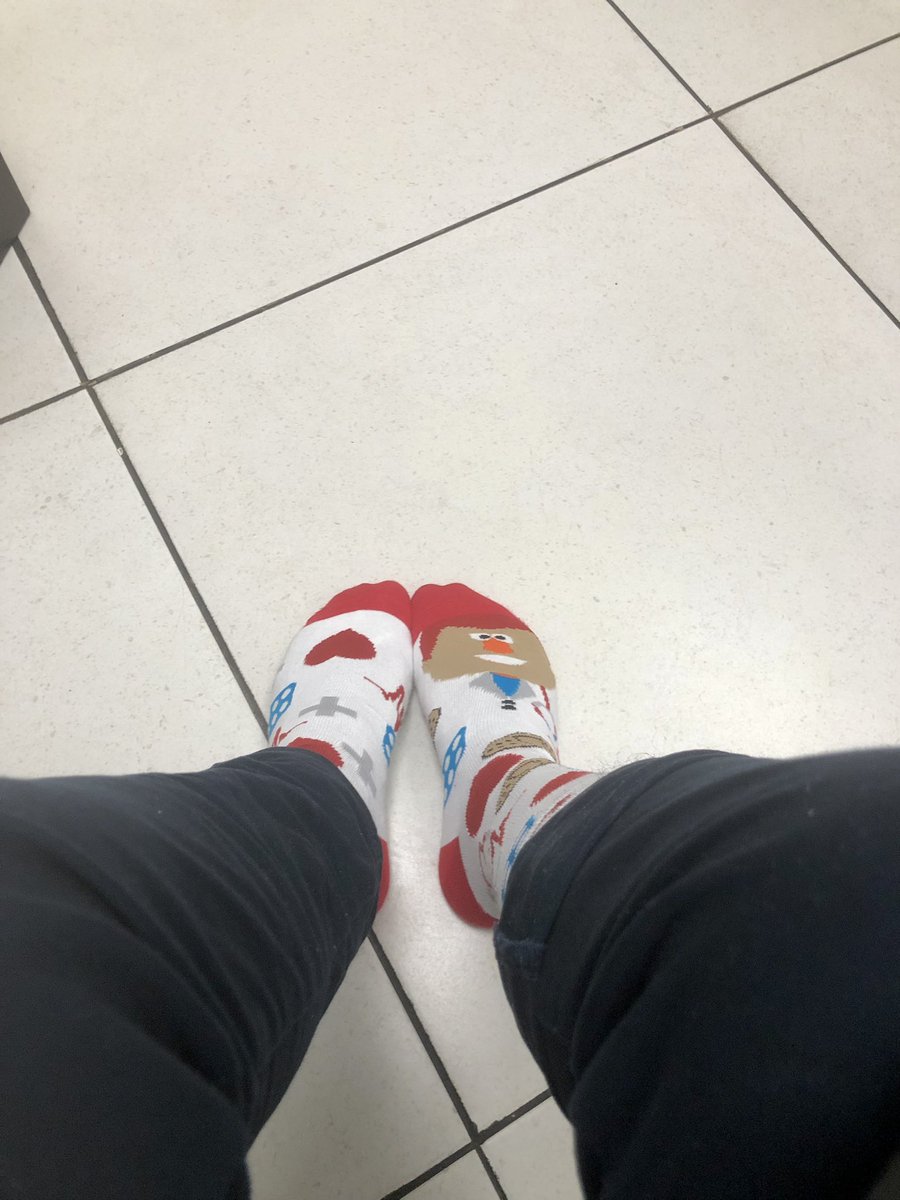 nkcubeko_'s tweet photo. In support of the #socks4docks campaign by @CiplaRSA to raise awareness of mental health amongst medical professionals - or anyone for that matter, I have on my pair of funky socks https://t.co/wI4K0mF5Mk