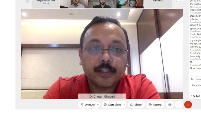 cgstblrzone's tweet photo. KZRT CBIC held webinar on "Covid in Children:Challenges, Precautions and Preparedness for the Third Wave".Paediatric specialists Dr Chetan Ginigeri and Dr Sagar Battad  presented the session moderated by Dr Kishore Battad.Saw tremendous participation from entire zonal fraternity https://t.co/L1HIqDEf5M