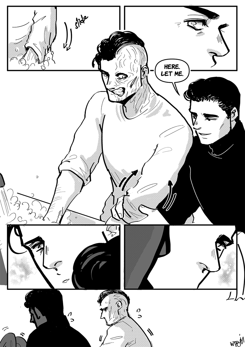 wppyart's tweet photo. More redeemed!Harvey au 

(but don't make it too easy for them 🤭)

#bruharvey #twobats https://t.co/m4bdv6uNDL