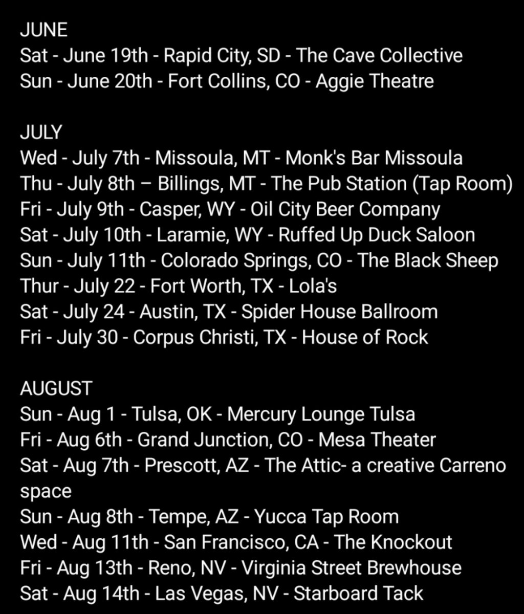 We're back on the touring horse! Find your city!