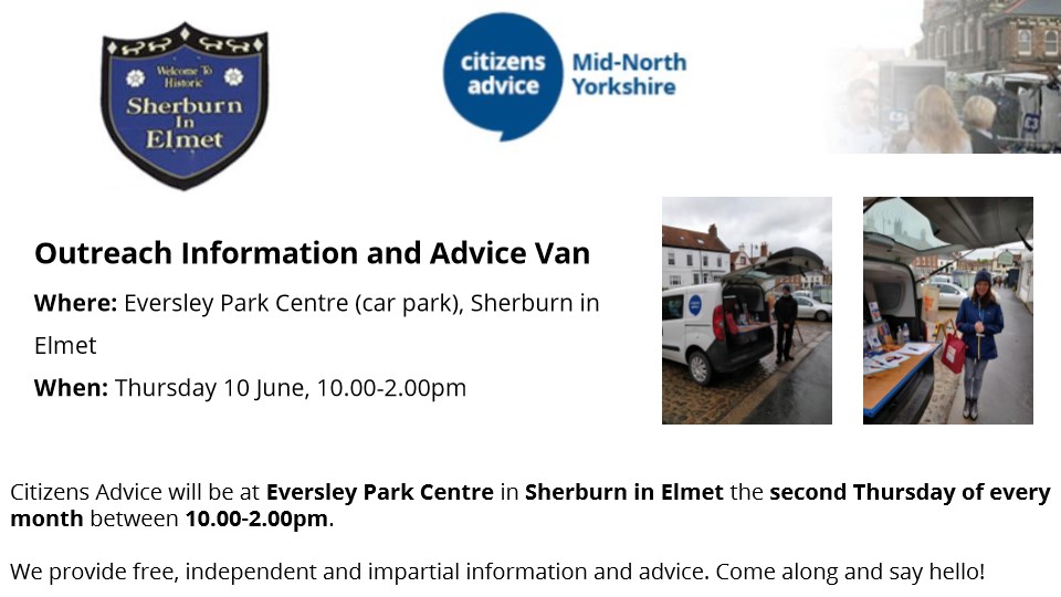 North Yorkshire Citizens Advice and Law Centre (@canorth_yorks) on Twitter photo Our new #RuralAdviceVan makes a stop at #Sherburn in Elmet next Thursday for the first time! Pop to see us for information, advice or just a chat about our projects in your area! #RuralReach #WeComeToYou thanks to <a href="/TNLComFund/">The National Lottery Community Fund</a> Our new #RuralAdviceVan makes a stop at #Sherburn in Elmet next Thursday for the first time! Pop to see us for information, advice or just a chat about our projects in your area! #RuralReach #WeComeToYou thanks to <a href="/TNLComFund/">The National Lottery Community Fund</a>