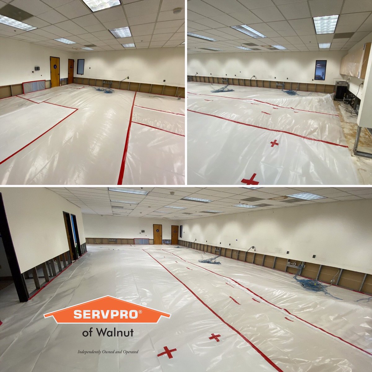 ServproWalnut's tweet image. Commercial Water Loss- our technicians tented the floor with 2 desiccants. #recon #commercialconstruction #waterloss #commercial #servpro #oneteam #largeloss #waterdamage