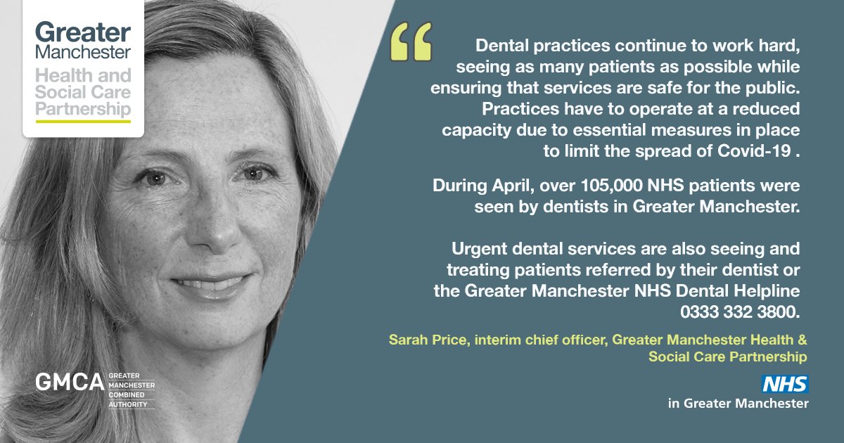 Dental services are operating in Greater Manchester despite the challenges presented by the #COVID19 pandemic - our chief officer gives some more context 👇