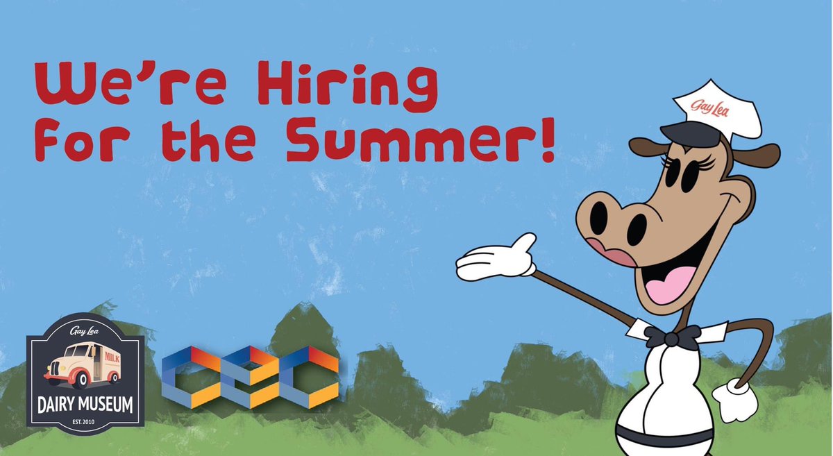 We're looking to fill 2 Summer positions to assist with the development &amp; programming at the CEC/Gay Lea Dairy Museum. Check out the job postings for Education Site Coordinator &amp; Education Program Coordinator at gaylea.com/about-us/emplo…. <a href="/gayleamembers/">Gay Lea Membership</a> @ONcooperatives <a href="/LibroCU/">Libro Credit Union</a>