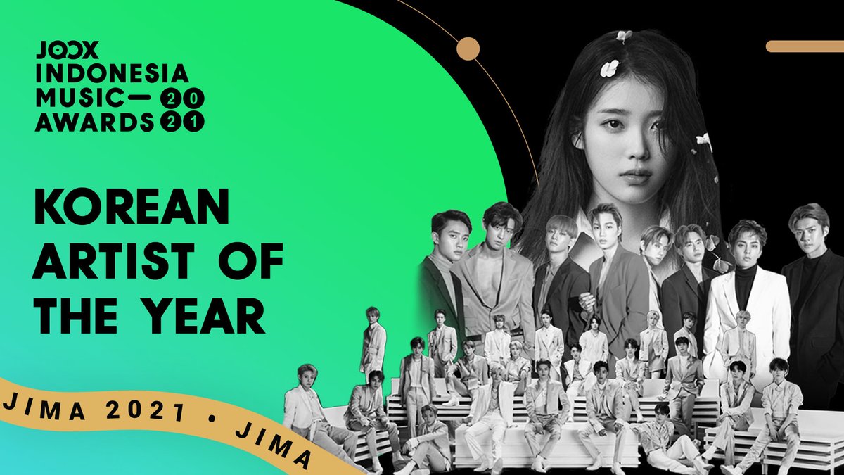 JOOX_ID's tweet photo. Kategori keenam ada Korean Artist of The Year! Dengan nominasi @BTS_bighit @ITZYofficial @NCTsmtown_DREAM @BLACKPINK @_IUofficial dan @weareoneEXO. Yuk RT kalo idola kamu masuk nominasi! 

#JIMA2021 https://t.co/QGjQhIU8kw