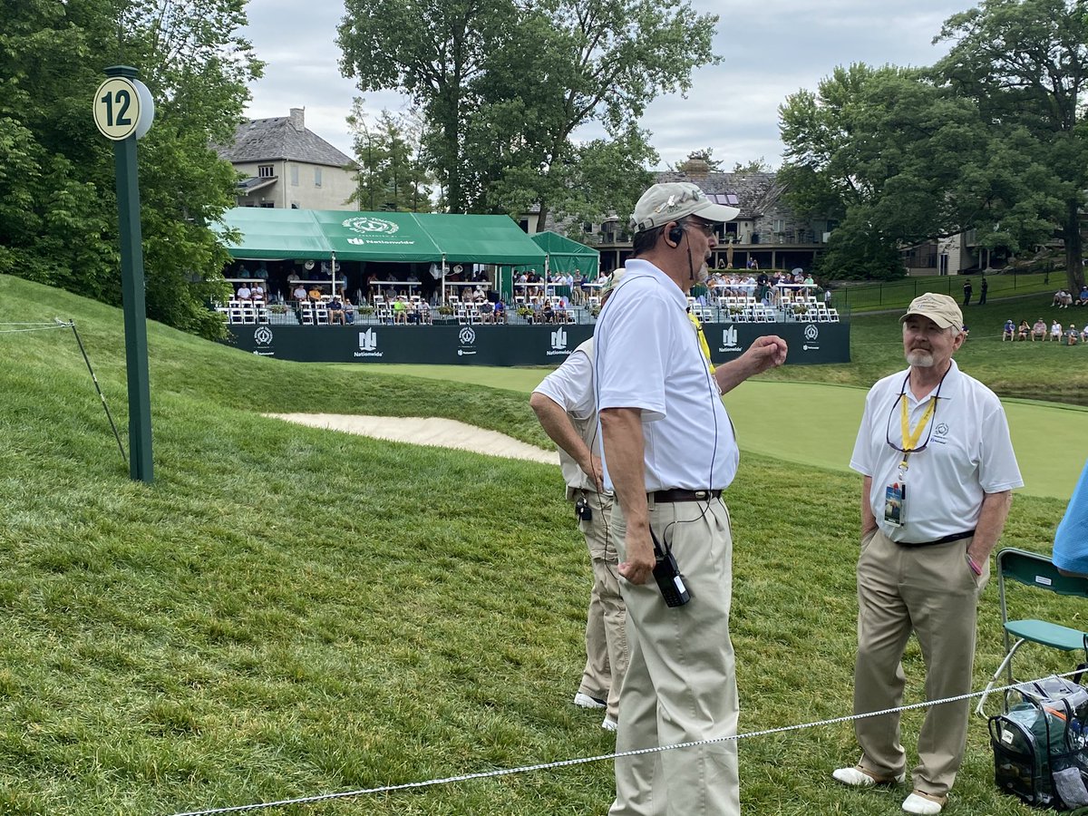 WhitneyAHarding's tweet image. Spending the day on 12 with these crazy guys. A group of marshals have worked together on this hole at The Memorial for almost 30 years. Their story tonight on @nbc4i at 4pm.