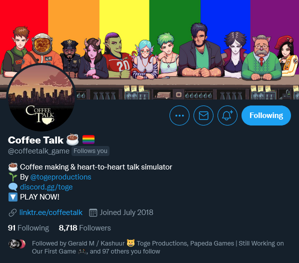 Coffee Talk Check Out Our Banner For This Month Pride21 Coffeetalk T Co Paln2freu4 Twitter