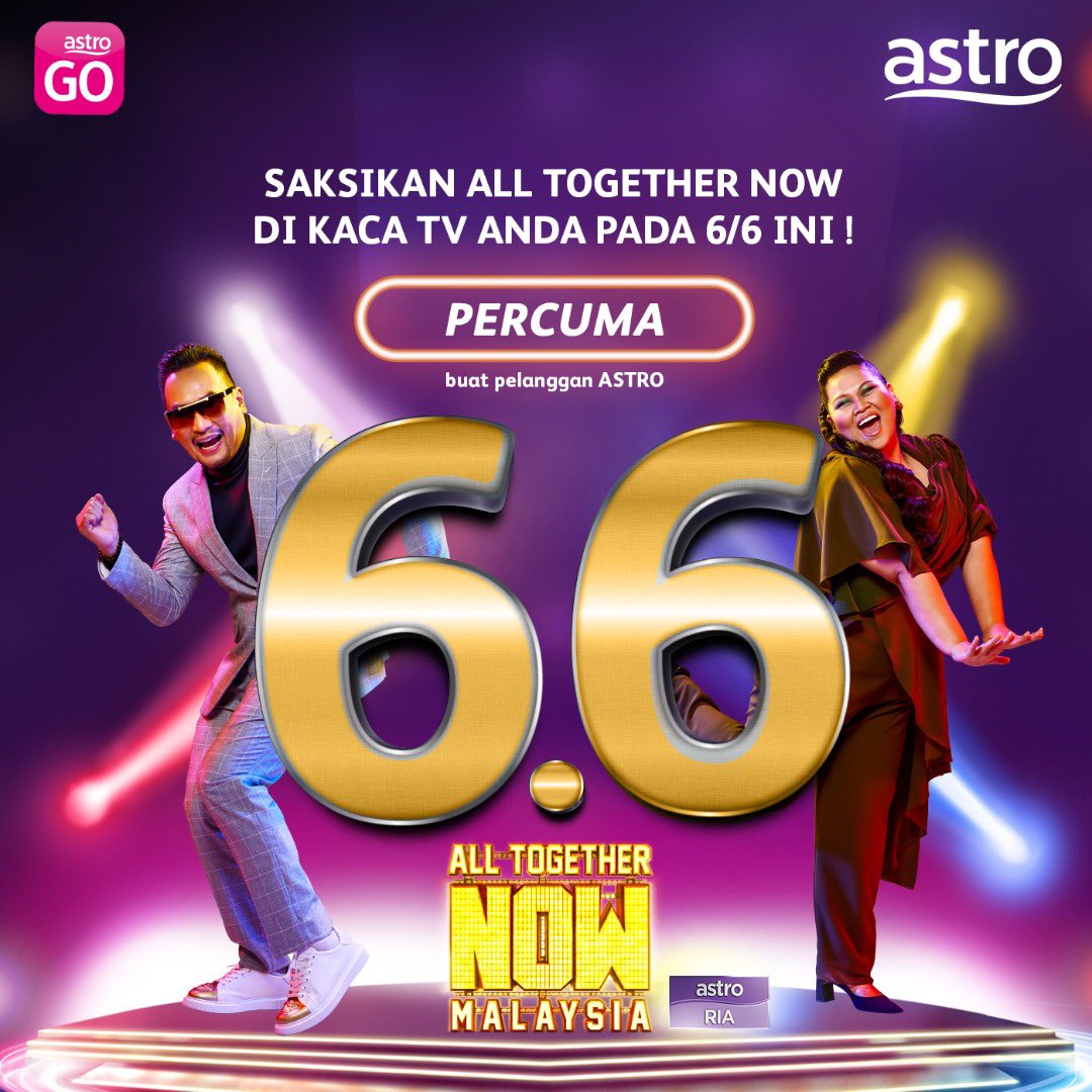 sitinordiana84's tweet photo. 🎉DAH SEDIA UNTUK 6.6 NI? 🎉

Jom berFMCO dengan rancangan baru All Together Now Malaysia di Astro Ria dan Astro GO‼️ #BersatuDenganLagu

#AllTogetherNowMY Free je tengok dekat Astro Uolls. Mulai 6.6.2021, setiap Ahad, 9 malam. https://t.co/MGdTUjWgaM