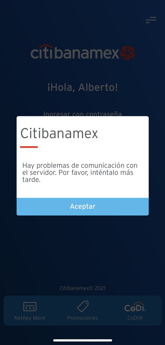 #citibanamex <a href="/Citibanamex/">Citibanamex</a>  porqueria de aplicación, lleva varios días fallando #bancanet