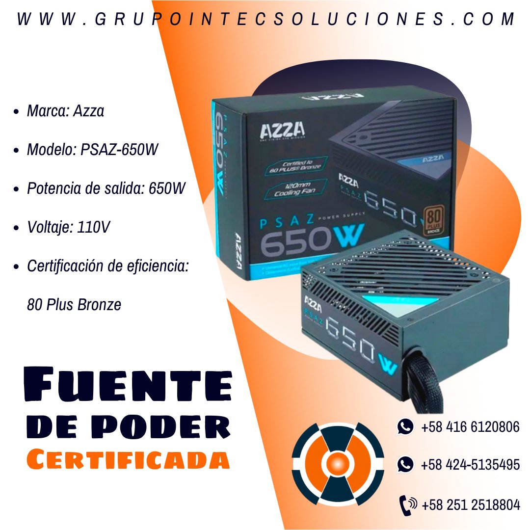 GrupoIntec's tweet image. Las #FuentesDePoder certificadas son más modernas y su calidad viene garantizada desde fabrica, son utilizadas para alimentar a la nueva generación de #procesadores i5 y i7, ya que estos son muchos más #potentes para trabajar, por lo cual son compatible con este tipo de fuentes.