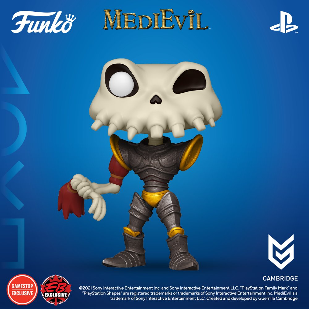 Coming Soon: Pop! Games - MediEvil - Sir Daniel Fortesque 💀( @GameStop and EB Games exclusive.) Pre-order to add to your collection now! bit.ly/3pmYERp #Funko #FunkoPop #MediEvil