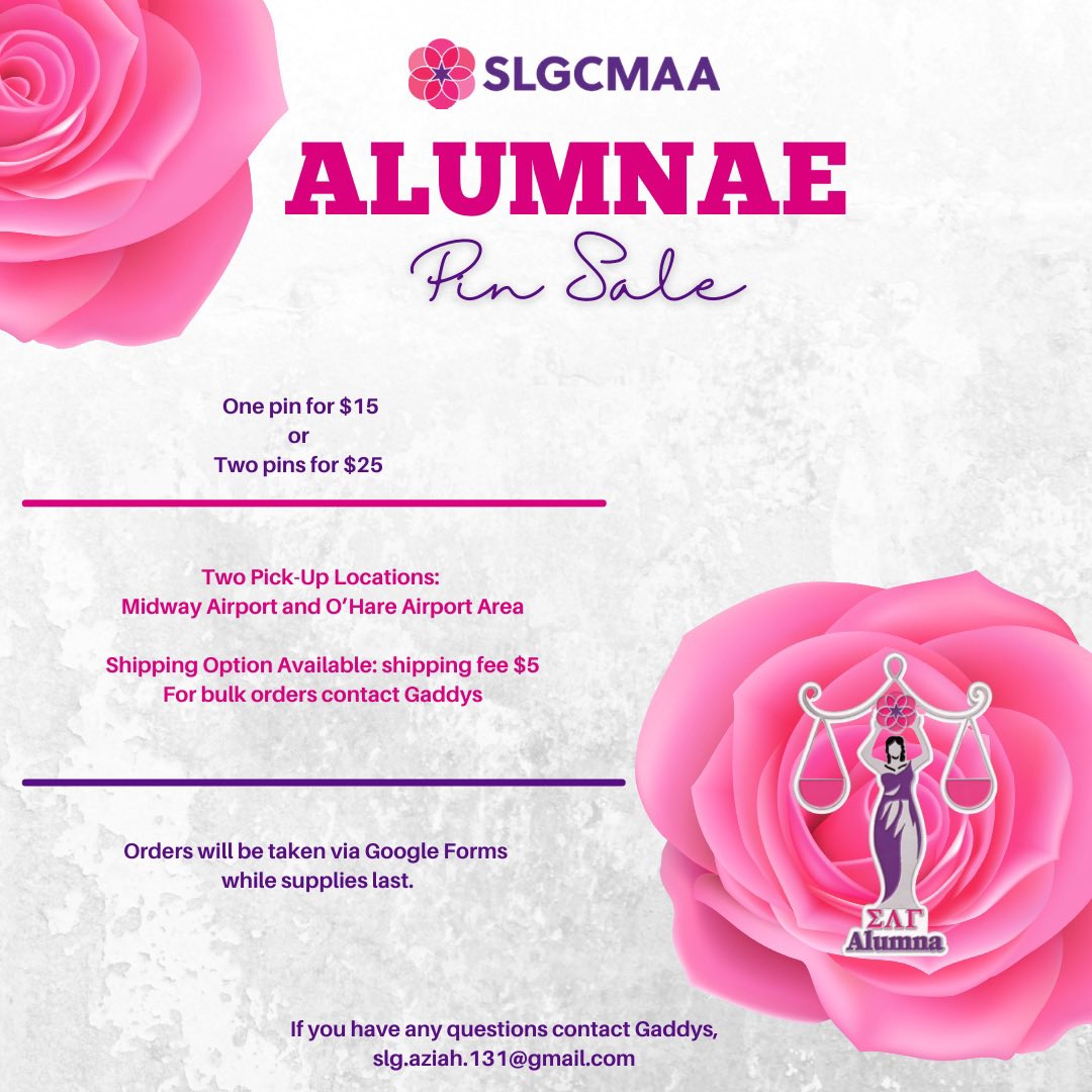 slgcmaa's tweet image. Today is the last day to purchase your pin!!! Don’t miss out on buying a pin for your LS, your Gamma mom, Gamma sibling or your favorite Gamma graduate! Link in bio to purchase! 💜💕#SLGCMAA #PinSale #GammasGraduate