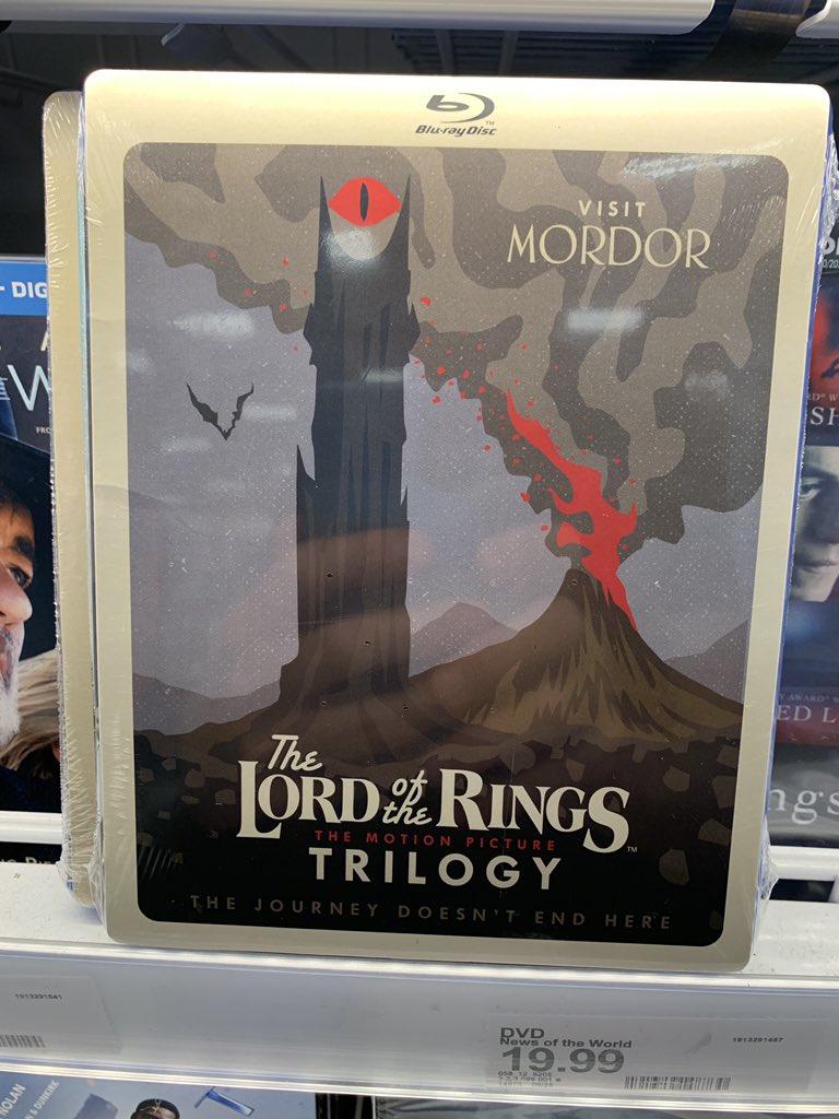 hdreport's tweet photo. Target has got these nice looking The Lord of the Rings Trilogy and The Hobbit Trilogy compact Blu-ray editions at check out. #LOTR #discsrule https://t.co/0MPpY3ot6Q