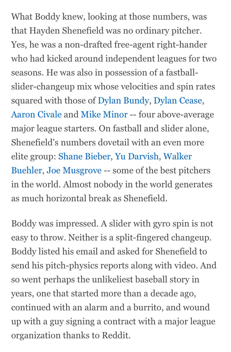 About a month ago, Hayden Shenefield asked a question in a @reddit AMA.  

This week, because of that question, he was signed by the Cincinnati Reds. 

At ESPN+, a tale of shooting your shot — and how it authored one of the unlikeliest baseball stories: es.pn/3pnj5gI
