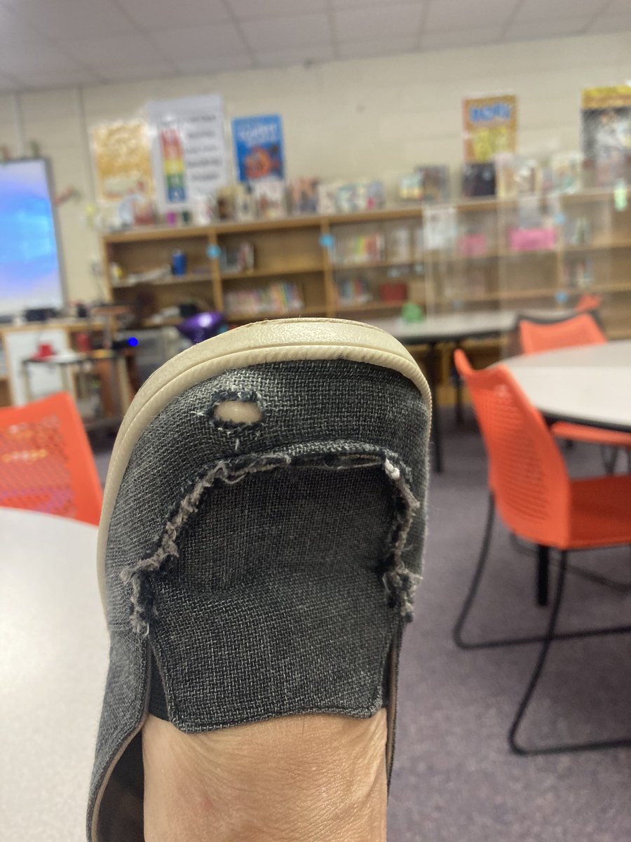 I’ve been waiting for this day. Ss noticed the holes in my shoes (after about two months) and finally believed that teachers don’t make much money.