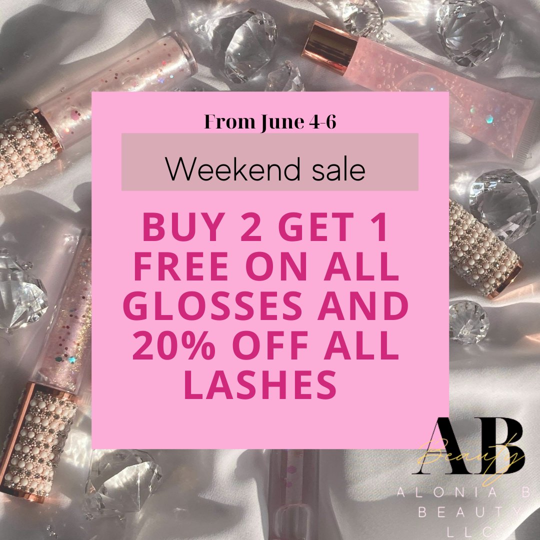 AloniaBBeauty's tweet photo. SALE SALE SALE SALE shop Alonia B. Beauty this weekend for great deals 💕💕
#beauty #lipgloss #lashes #BlackOwned #SmallBusiness #womenowned #twittermarketing #shopsmall #SupportSmallBusinesses #BlackTwitter #beautybrand #lashline https://t.co/Kccz3155fn