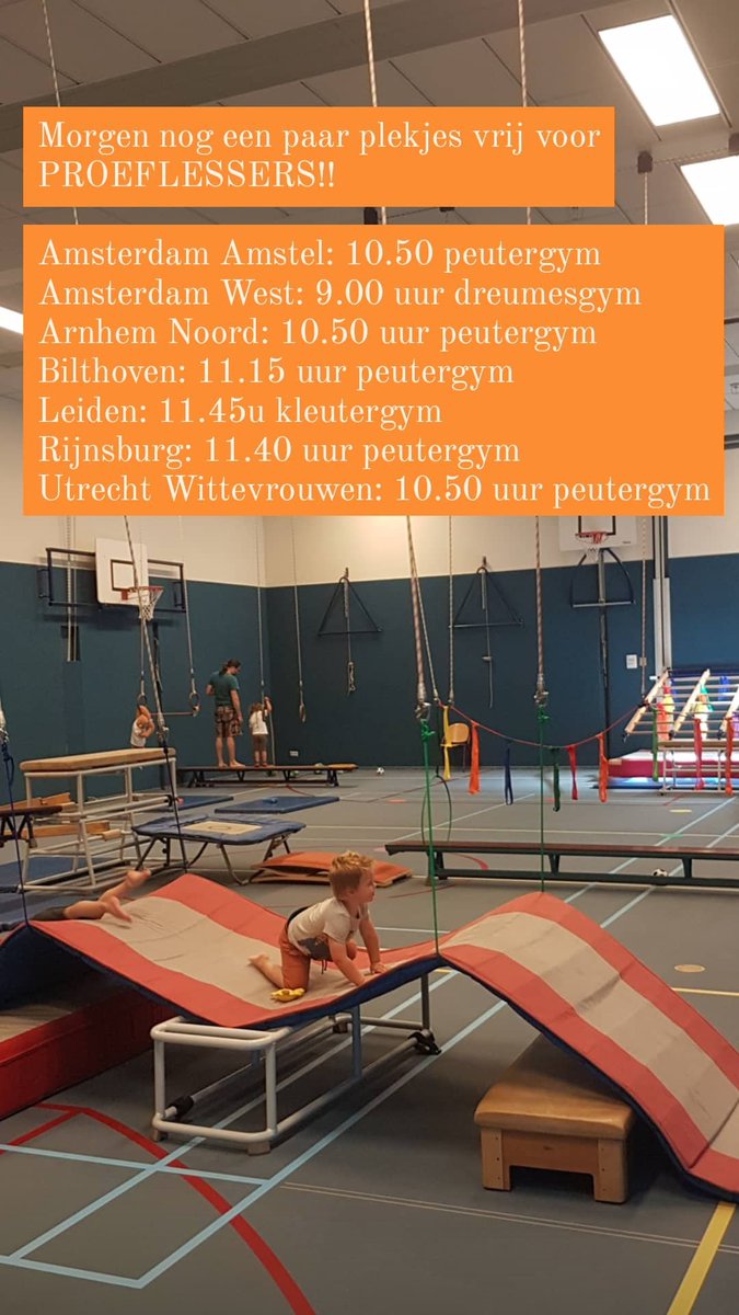 Speciaal voor de ouders die houden van last-minute-beslissingen en morgenochtend iets leuks en sportiefs willen doen met hun kleintje! 😃
#dreumesgym #peutergym #kleutergym #lastminute #proefles #beweegmee #afkoelenindegymzaal