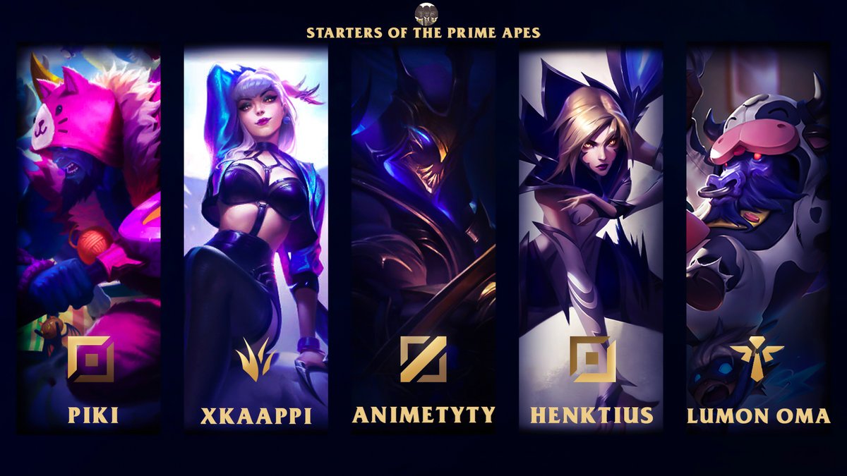 apes_prime's tweet photo. Our starting line up for the next LCFI split
Edit by: @RoniVirta_ https://t.co/kpNqDAhtoP