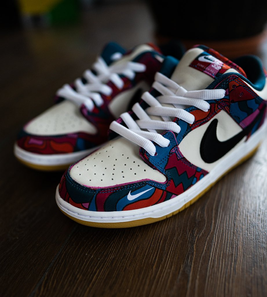 Snkr_Messiah's tweet photo. These are just art in hand! 
.
.
.
No set release date yet
Nike Sb Dunk X Parra https://t.co/7gSsT9syxf